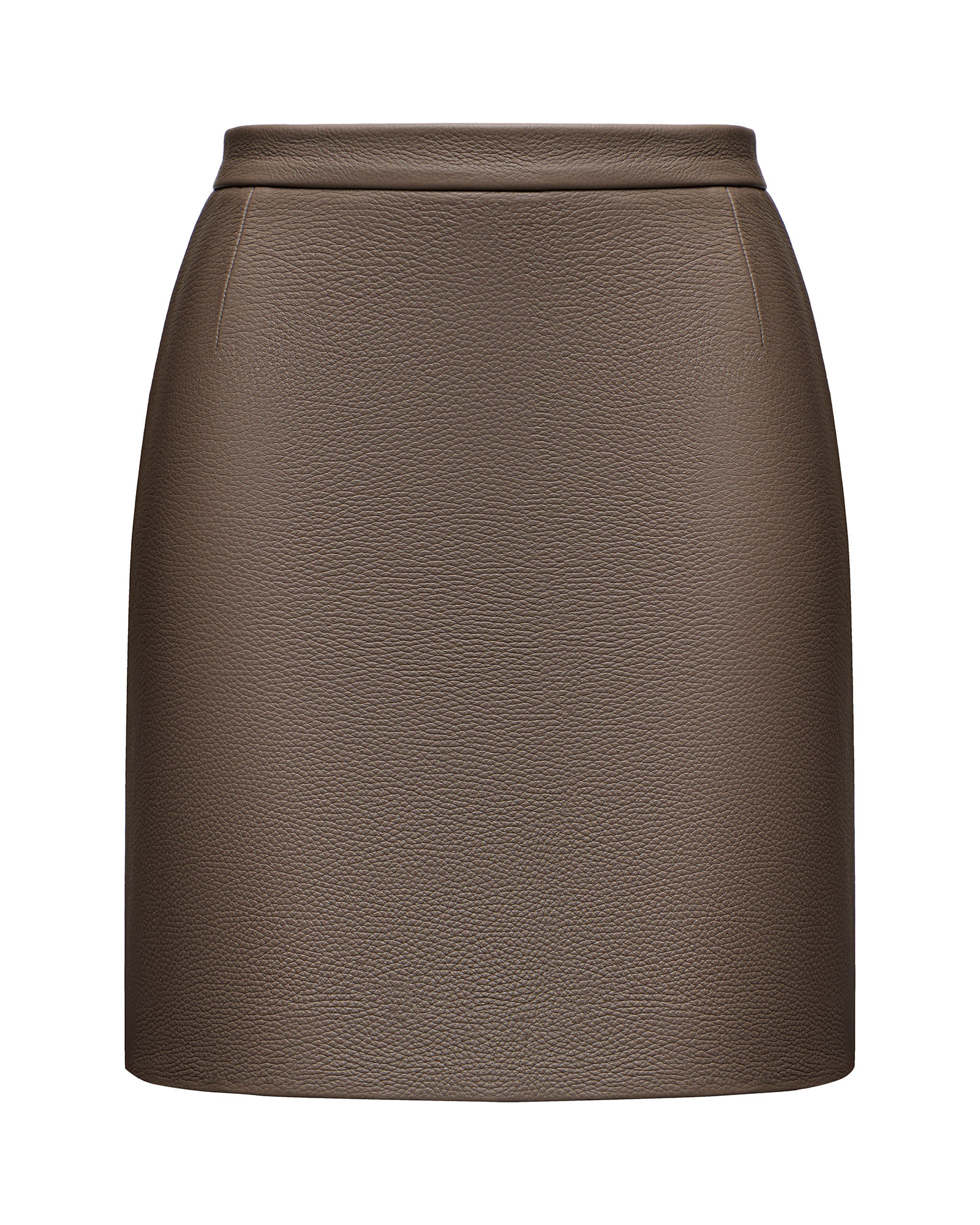 Юбка кожаная бежевая