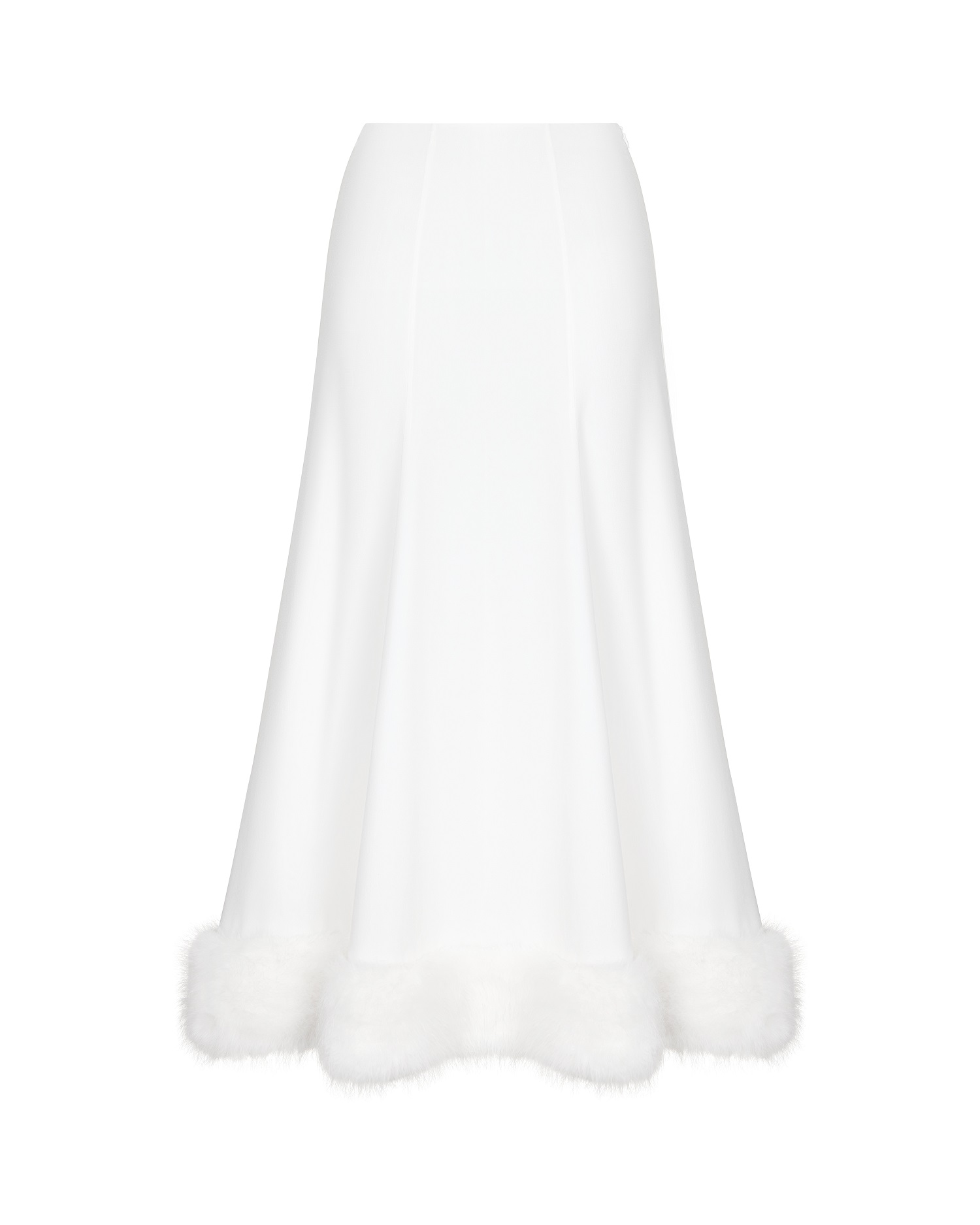 Юбка шелковая с мехом