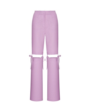 Брюки-шорты на завязках лиловые