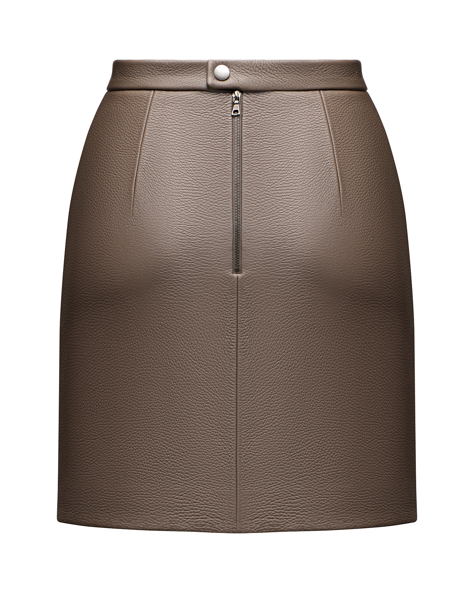 Юбка кожаная бежевая