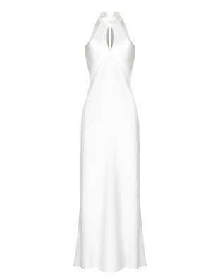 Платье с шарфом шёлковое белое