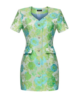 Платье жаккардовое с цветами