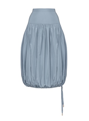 Юбка воздушная миди серебристого оттенка