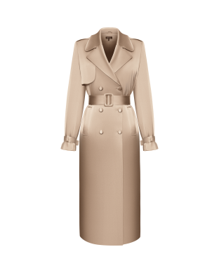 Плащ из бежевого атласа