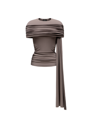 Топ с кейпом бежевый