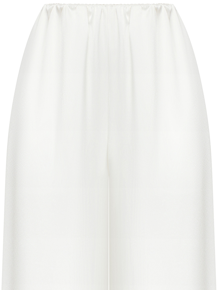 Брюки из белого атласа