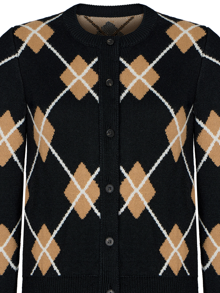 Кардиган с узором в виде ромбов