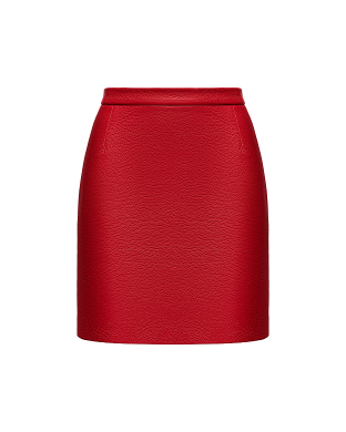 Юбка кожаная красная