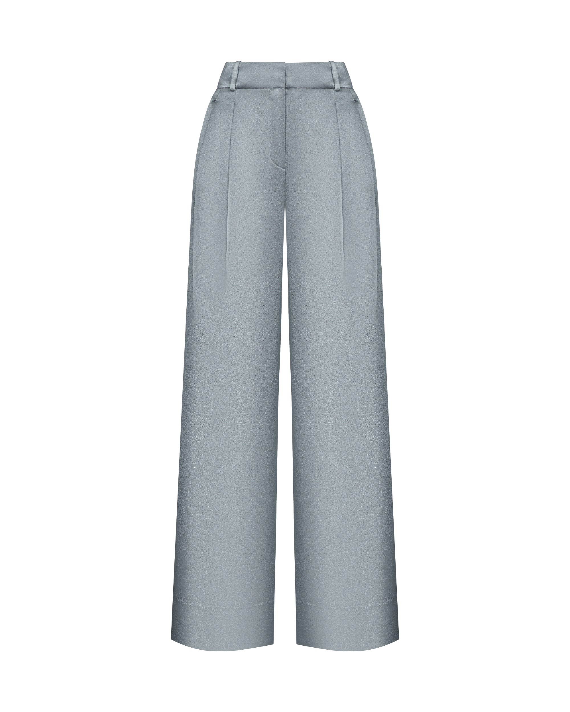 Купить брюки серые широкие атласные в интернет магазине St.Erme