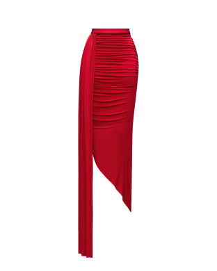 Юбка с поясом красная