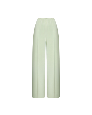 Брюки из фисташкового атласа