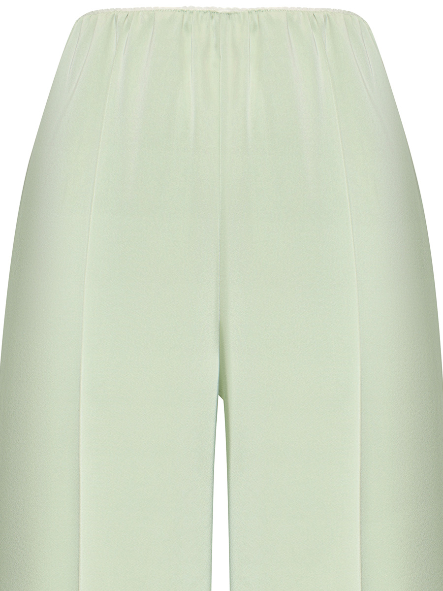 Брюки из фисташкового атласа