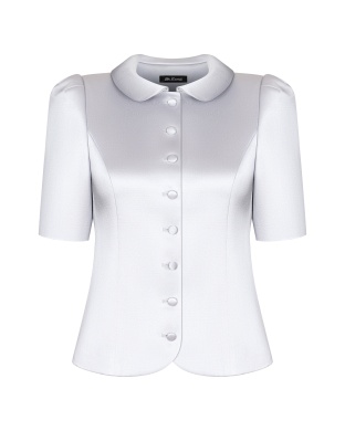 Жакет атласный серебро